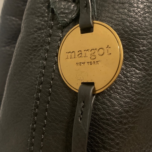 Margot New York Marcie Marcy Handbag Buttery Leather Black Classic Old Money - Picture 2 of 16